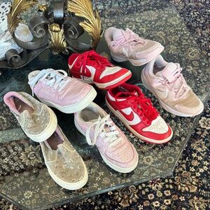 Kids Pink and Red Sneakers